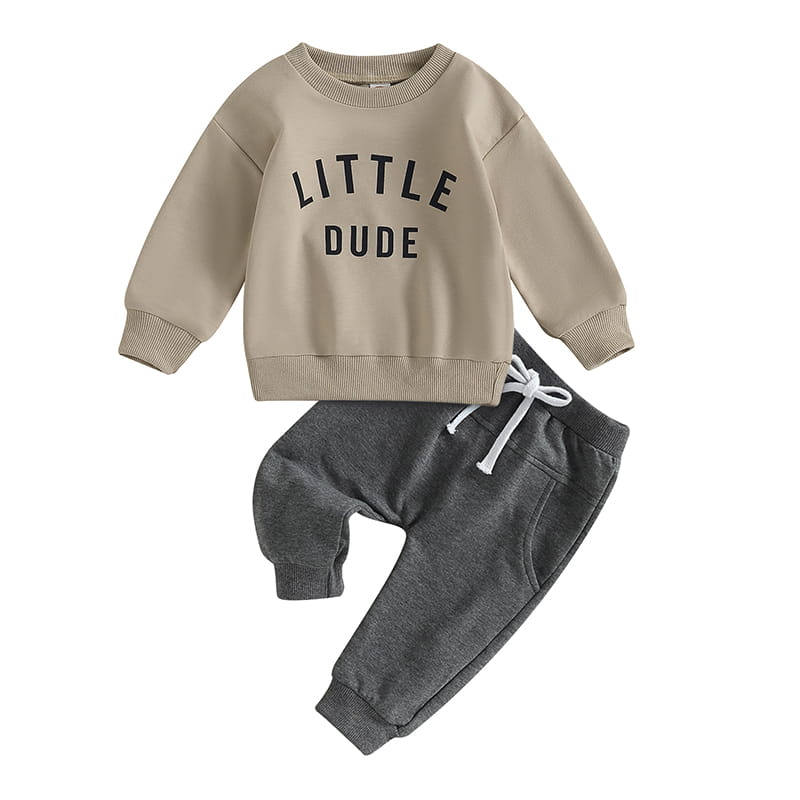 Baby Boy Little Dude Outfit Set