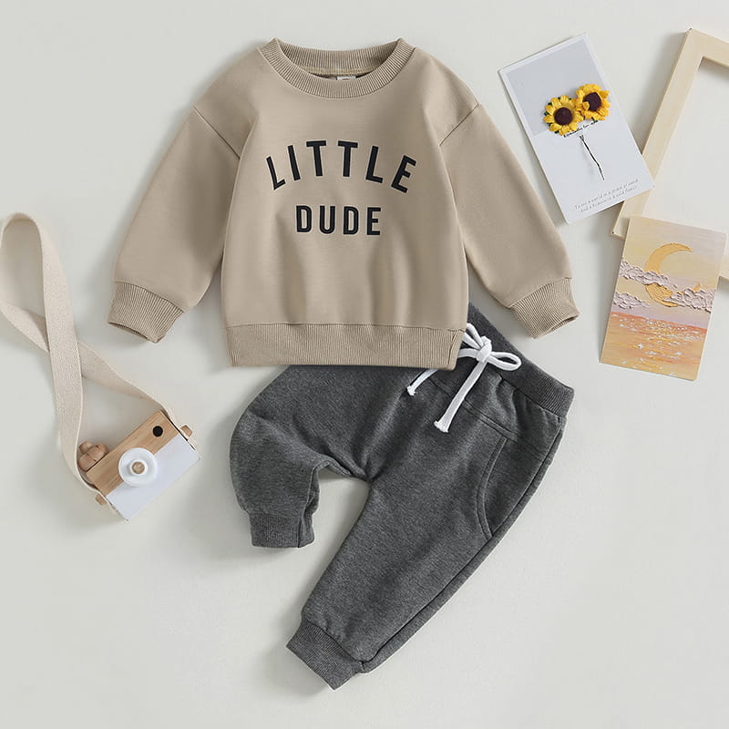 Baby Boy Little Dude Outfit Set