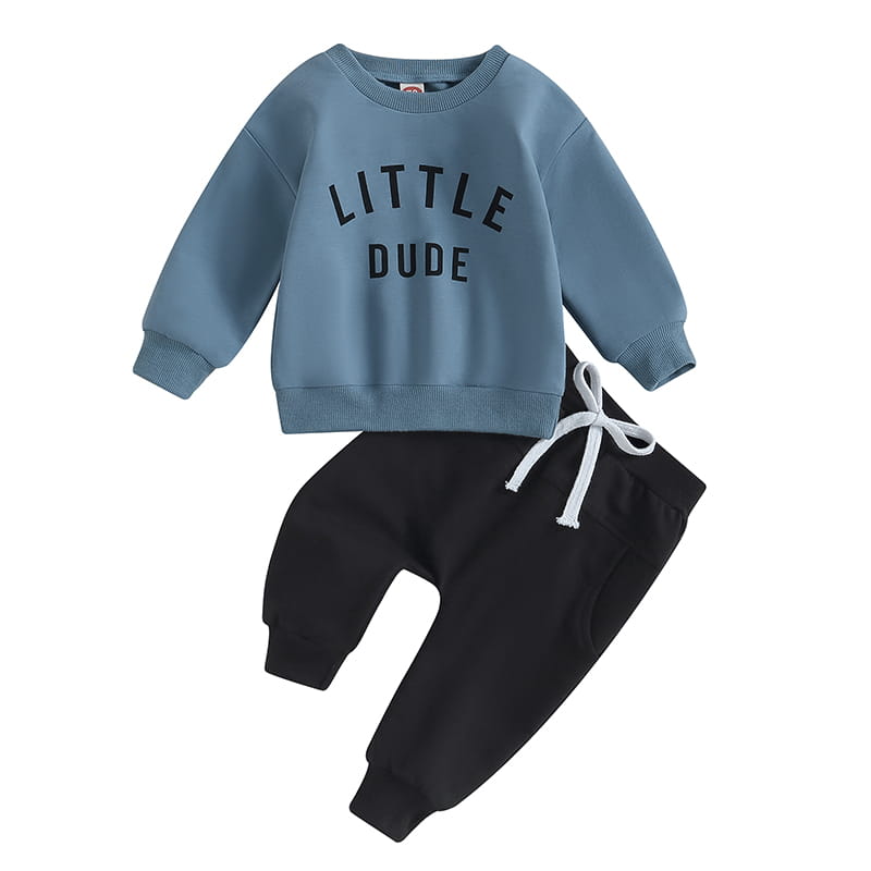 Baby Boy Little Dude Outfit Set