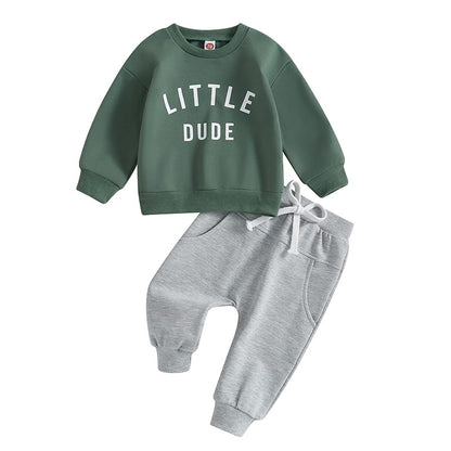 Baby Boy Little Dude Outfit Set