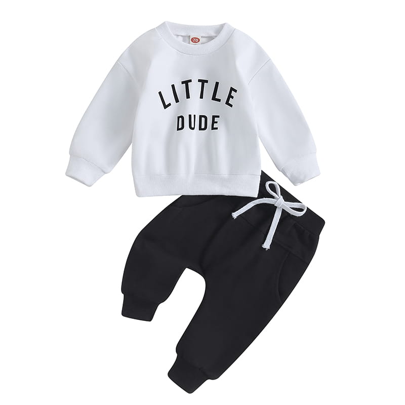 Baby Boy Little Dude Outfit Set