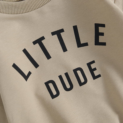Baby Boy Little Dude Outfit Set