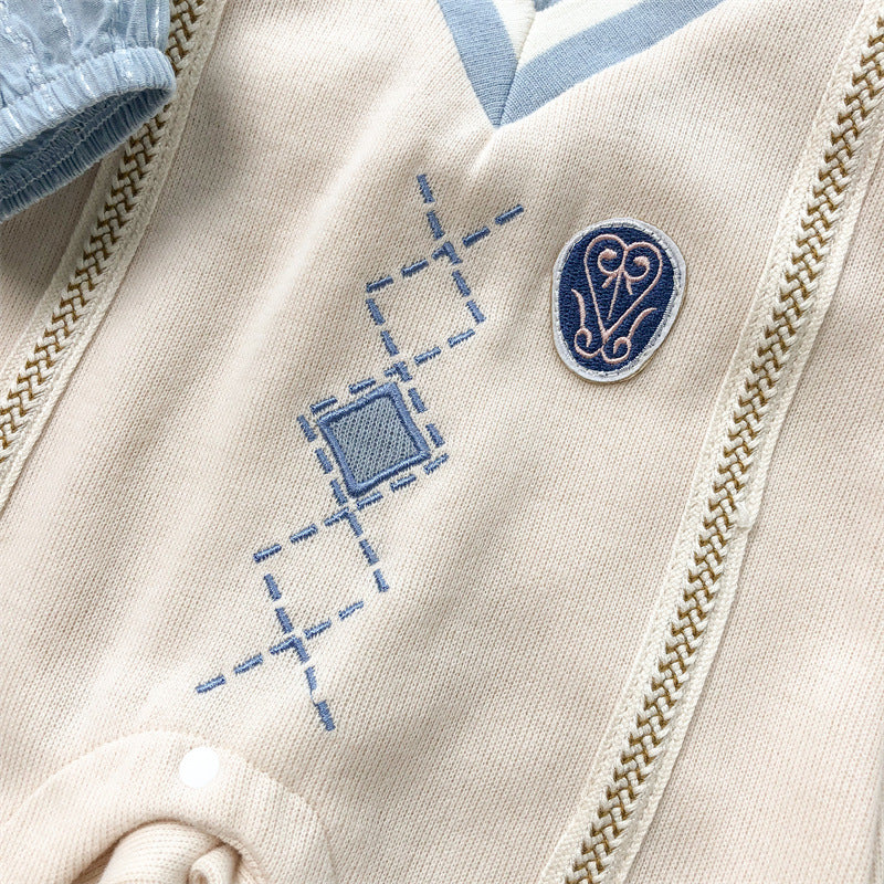 Baby Boy Long Sleeve Jumpsuit with Bowtie