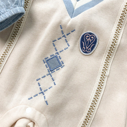 Baby Boy Long Sleeve Jumpsuit with Bowtie