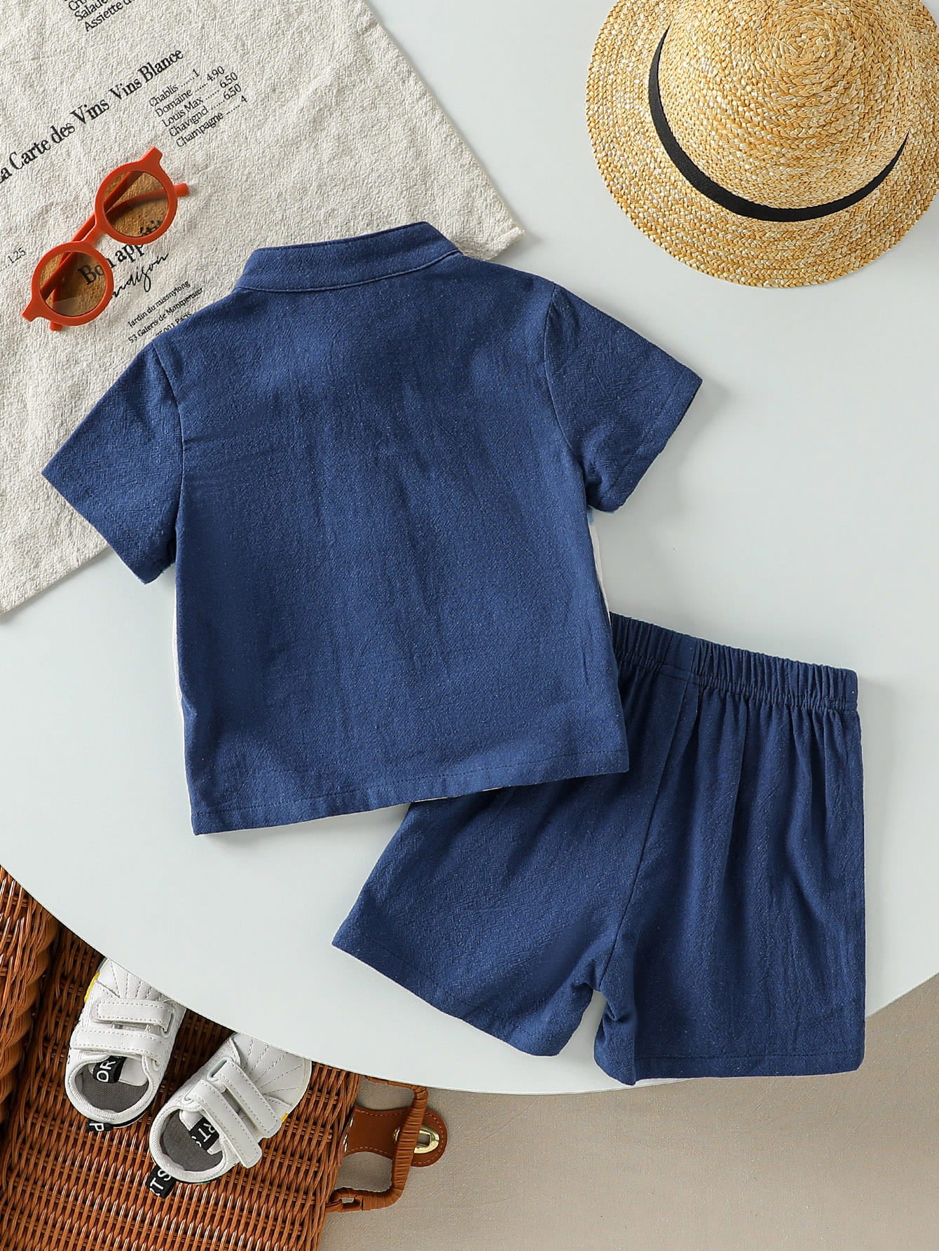 Baby Boy Stripe Panel Outfit – Breathable Cotton Shirt and Shorts Set