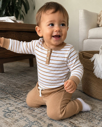 Baby Boy Striped Romper Set