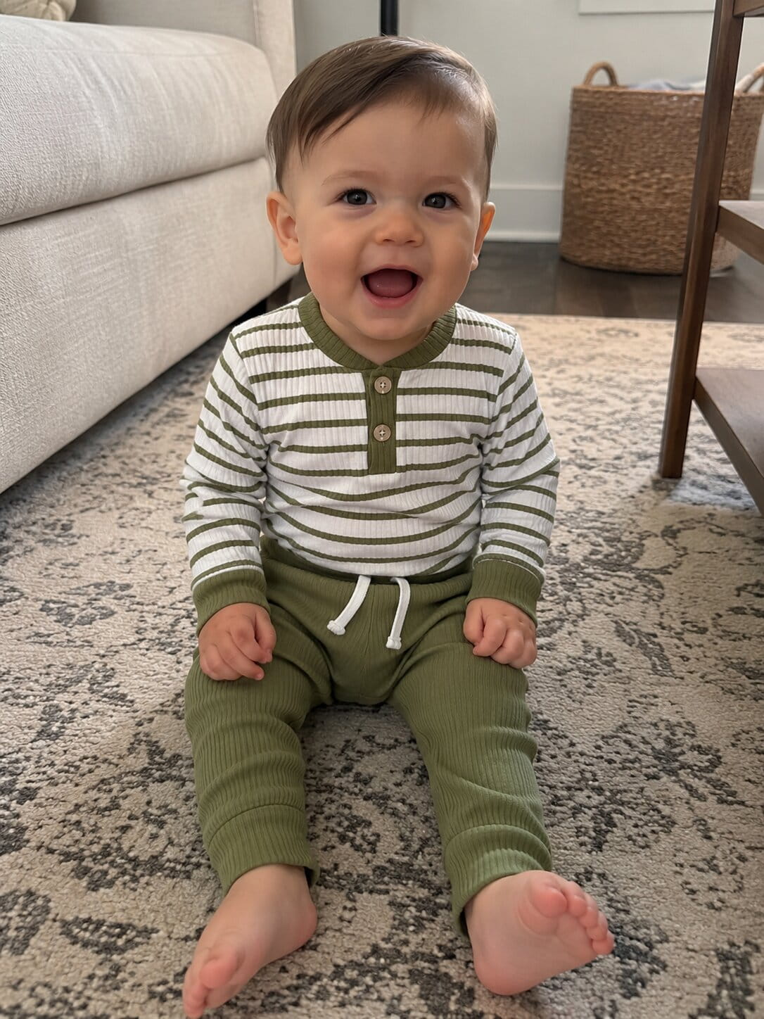 Baby Boy Striped Romper Set