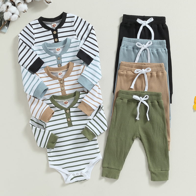 Baby Boy Striped Romper Set