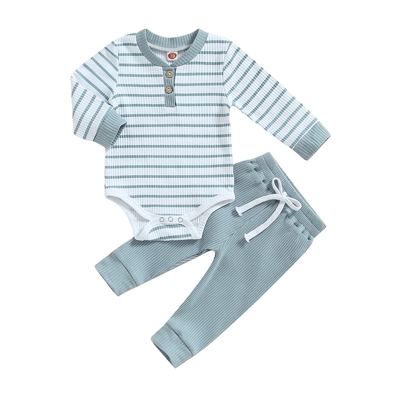 Baby Boy Striped Romper Set