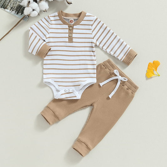 Baby Boy Striped Romper Set