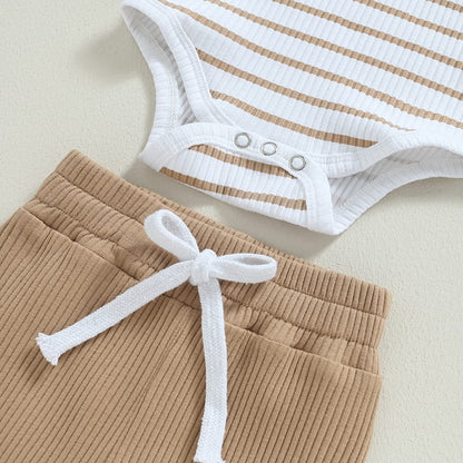 Baby Boy Striped Romper Set