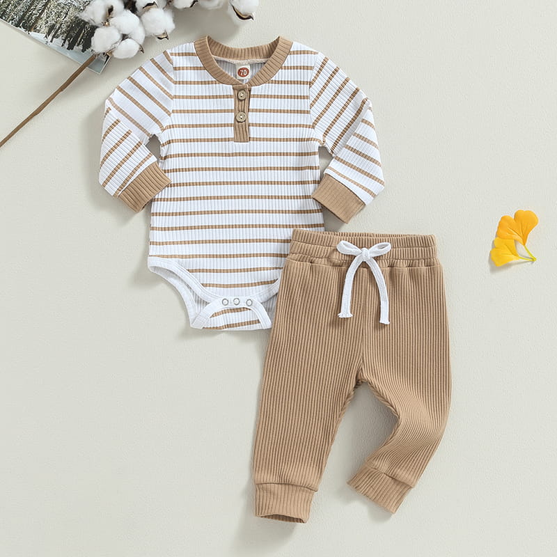Baby Boy Striped Romper Set