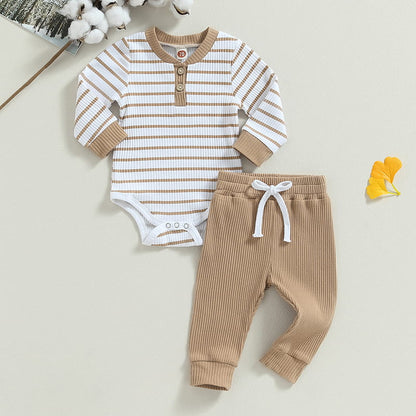 Baby Boy Striped Romper Set