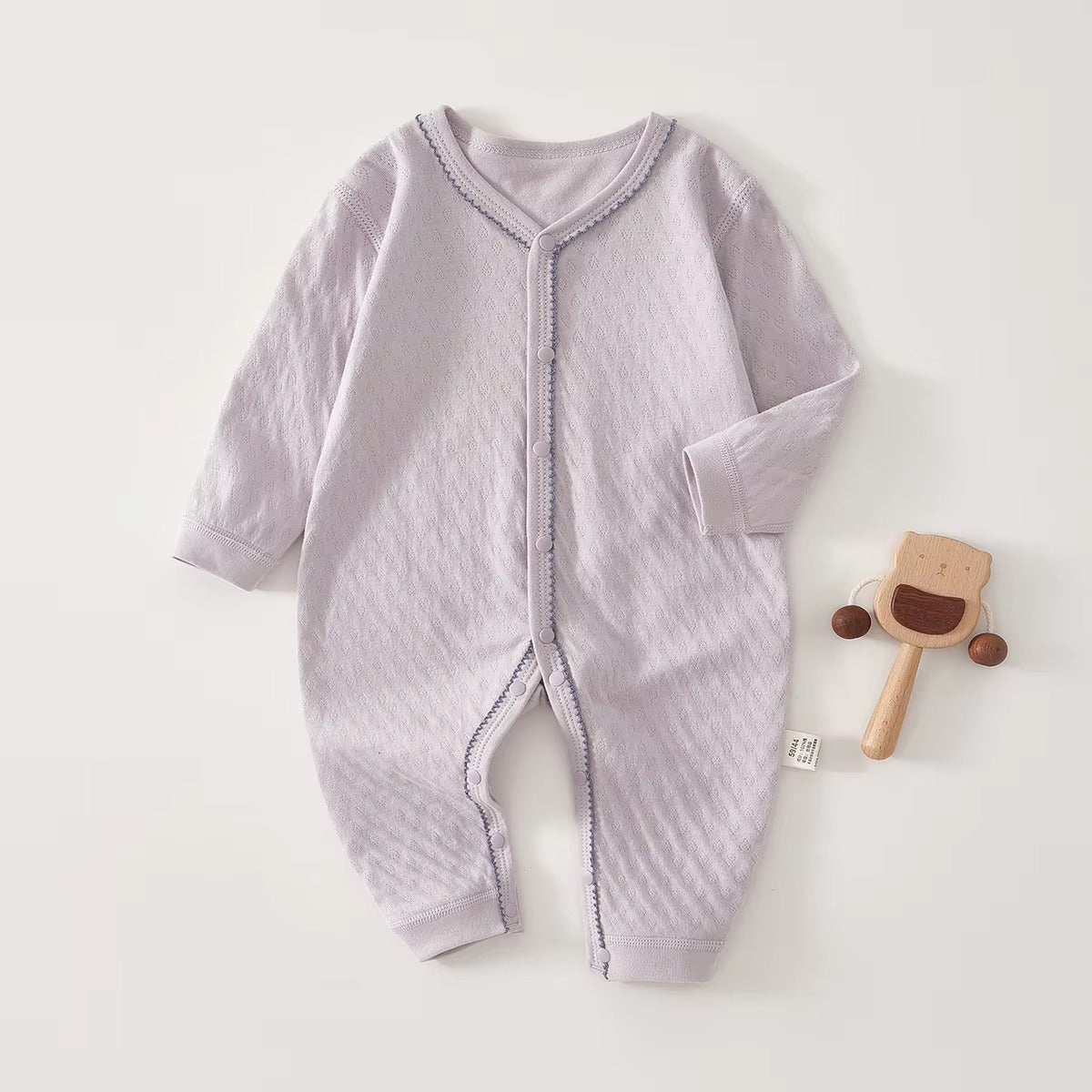 Baby Cotton Heart Romper – Soft 100% Cotton One-Piece with Easy Button Front