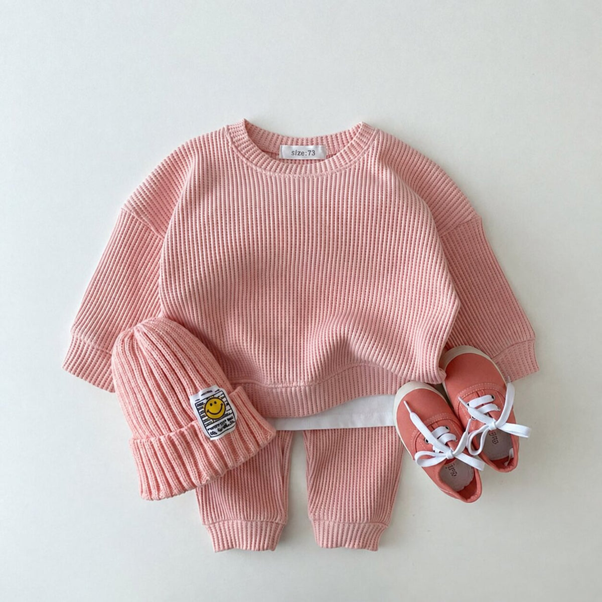 Baby Cotton Waffle Tracksuit Set