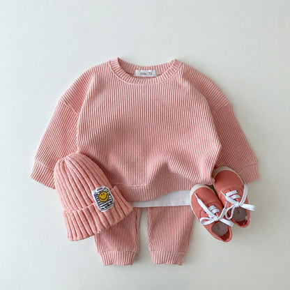 Baby Cotton Waffle Tracksuit Set