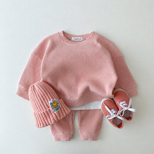 Baby Cotton Waffle Tracksuit Set