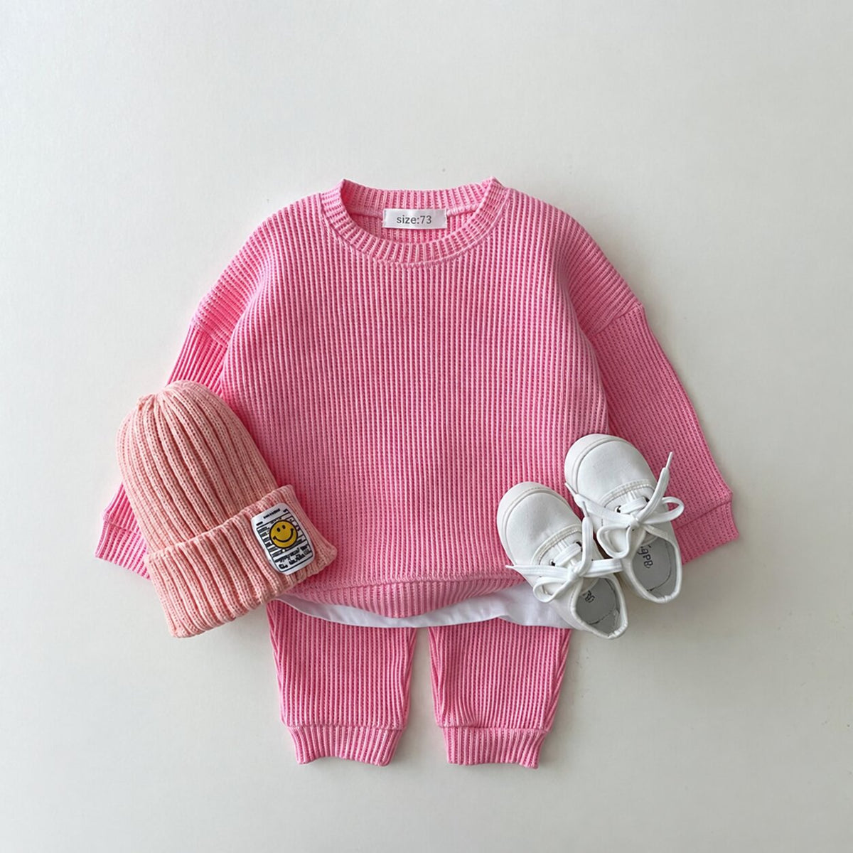 Baby Cotton Waffle Tracksuit Set