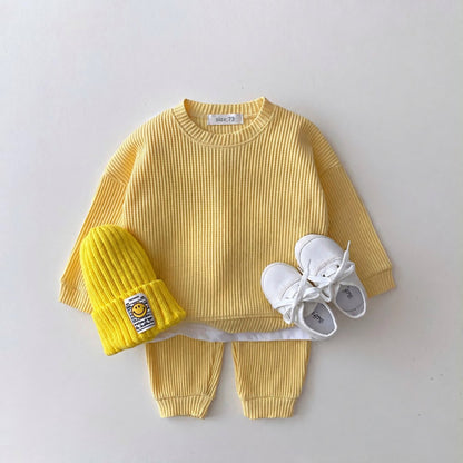 Baby Cotton Waffle Tracksuit Set