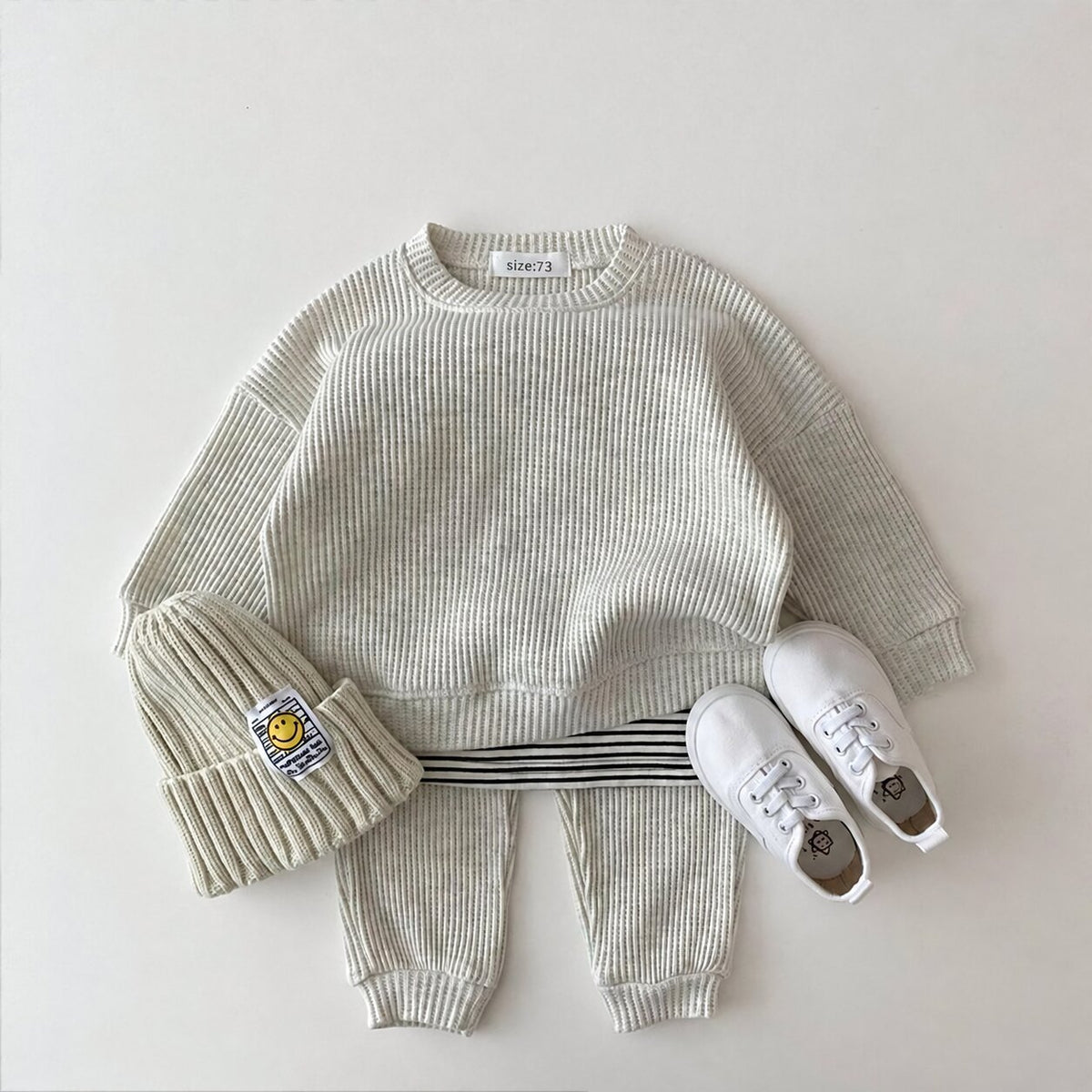 Baby Cotton Waffle Tracksuit Set