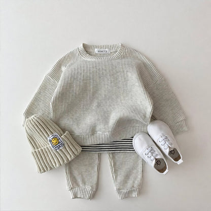 Baby Cotton Waffle Tracksuit Set