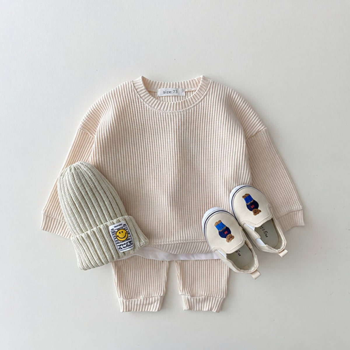 Baby Cotton Waffle Tracksuit Set