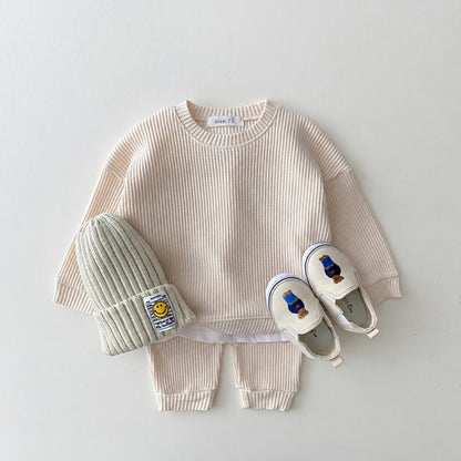 Baby Cotton Waffle Tracksuit Set