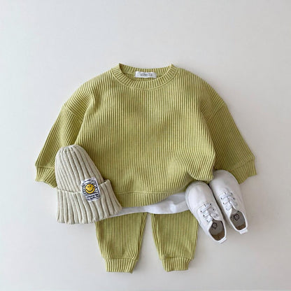 Baby Cotton Waffle Tracksuit Set