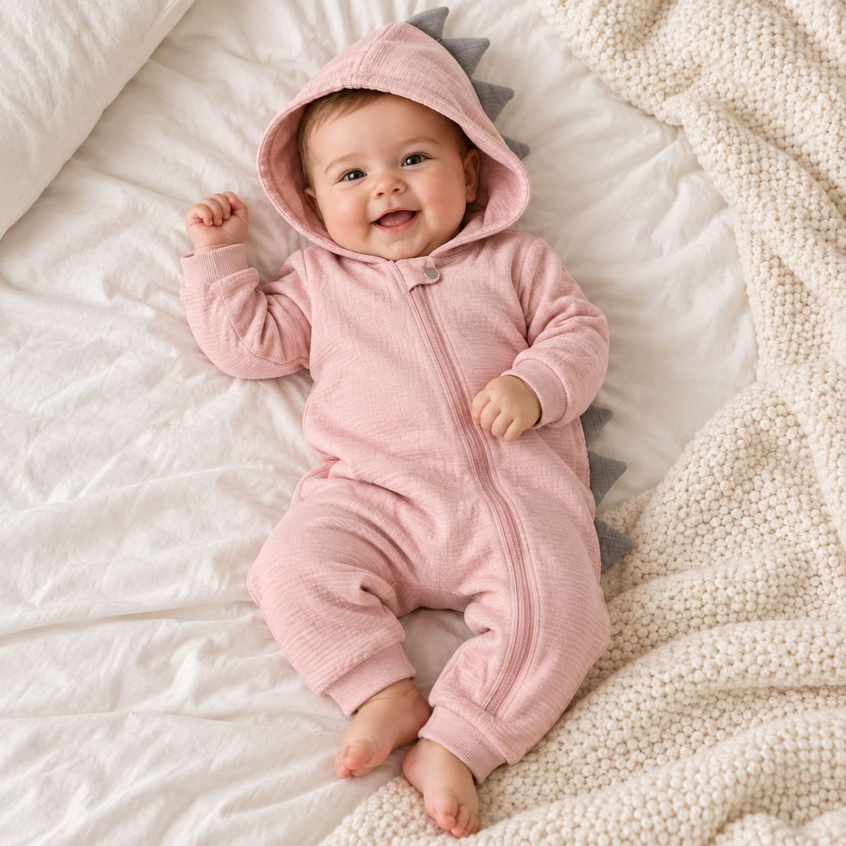 Baby Cute Dinosaur Hooded Romper