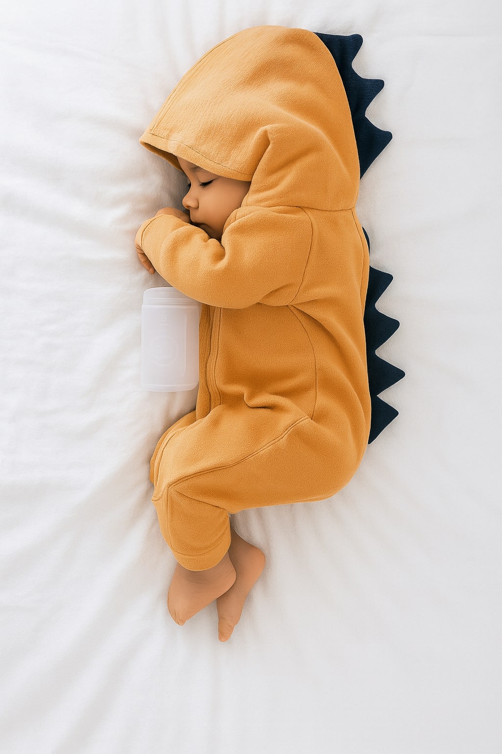 Baby Dinosaur Hooded Jumpsuit – Long Sleeve Romper with Dinosaur Spikes