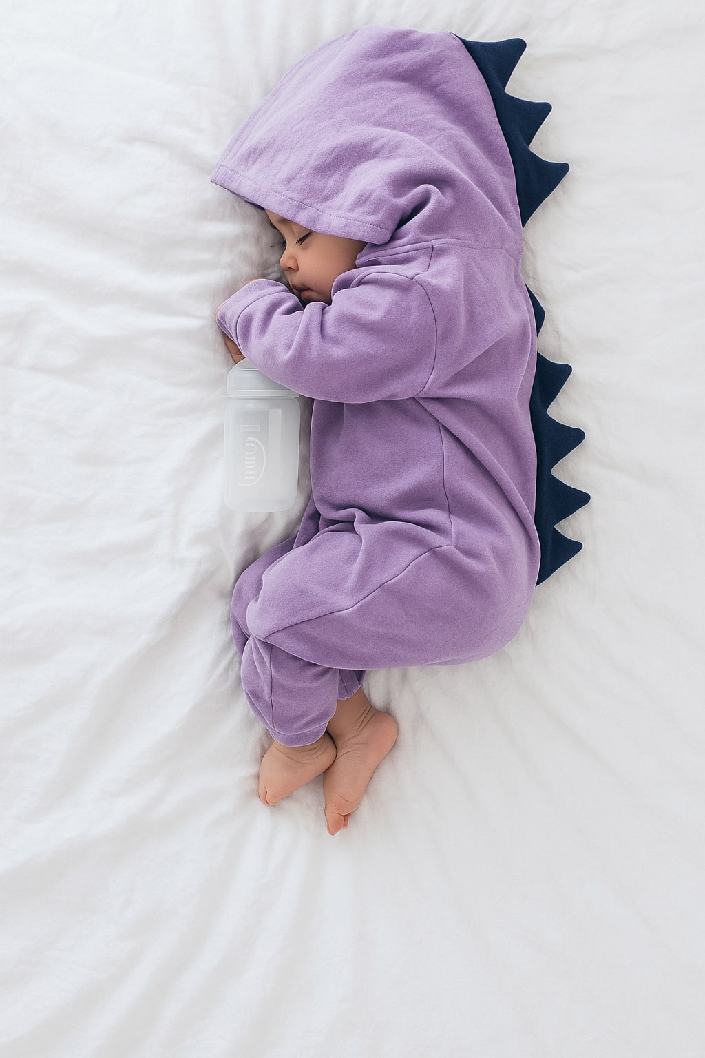 Baby Dinosaur Hooded Jumpsuit – Long Sleeve Romper with Dinosaur Spikes