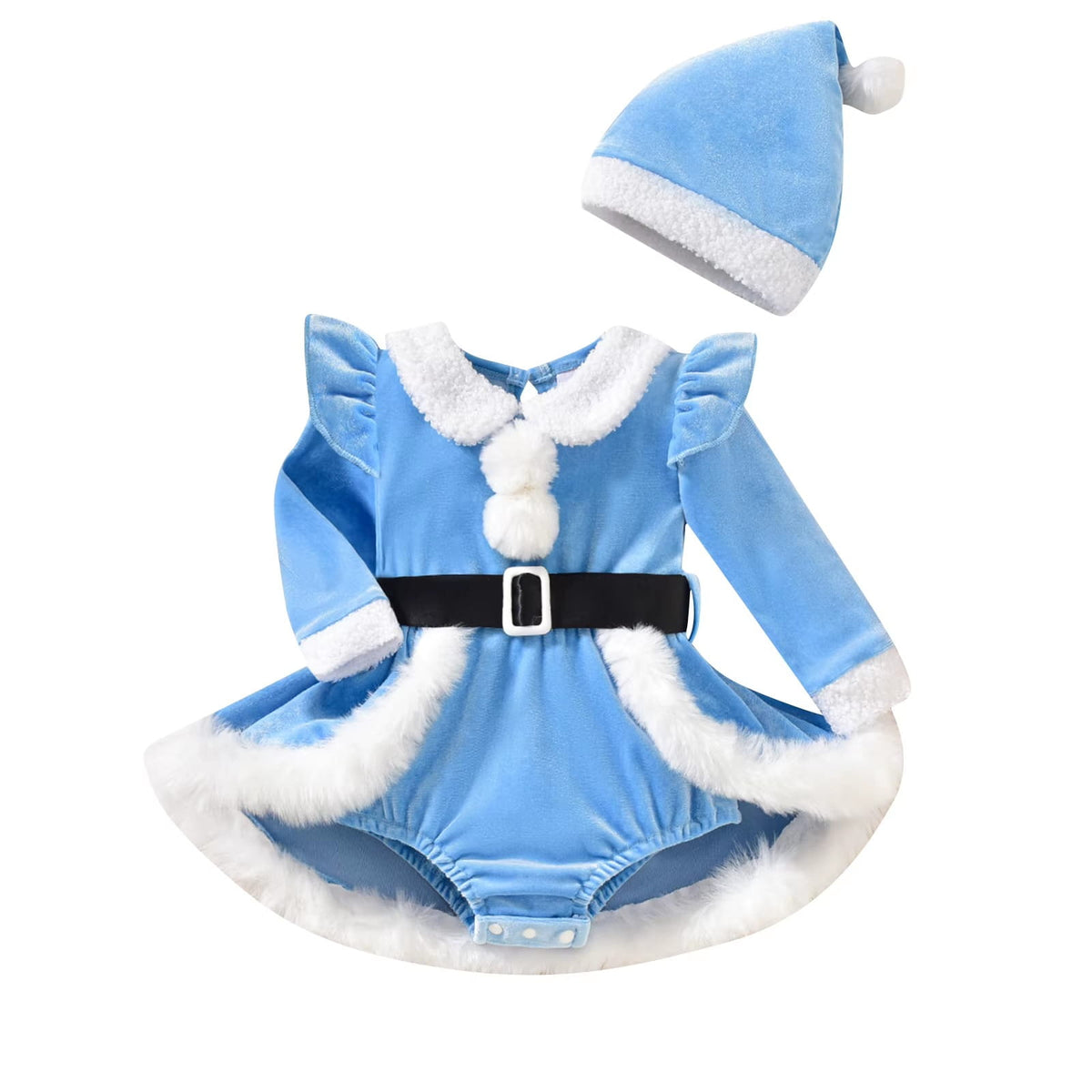 Baby Girl 3-Piece Christmas Romper Set