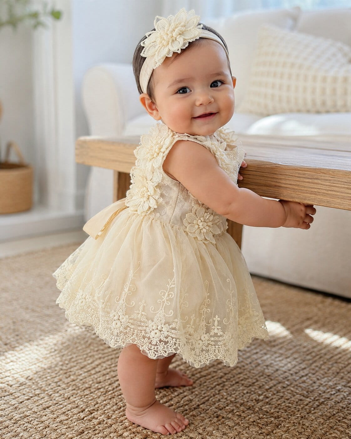 Baby Girl Birthday Embroidery Romper Dress – Sweet, Dressy & with Headband