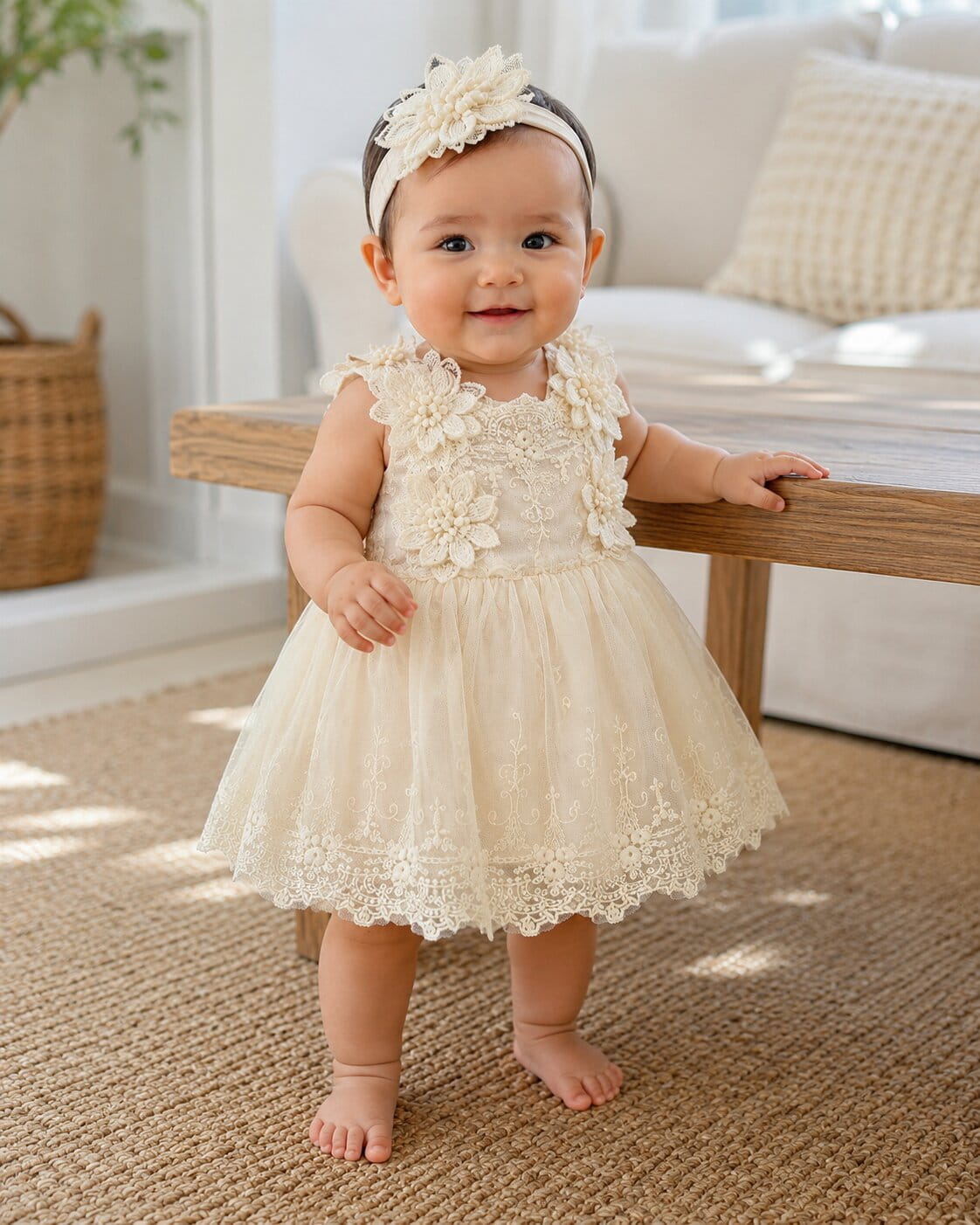 Baby Girl Birthday Embroidery Romper Dress – Sweet, Dressy & with Headband