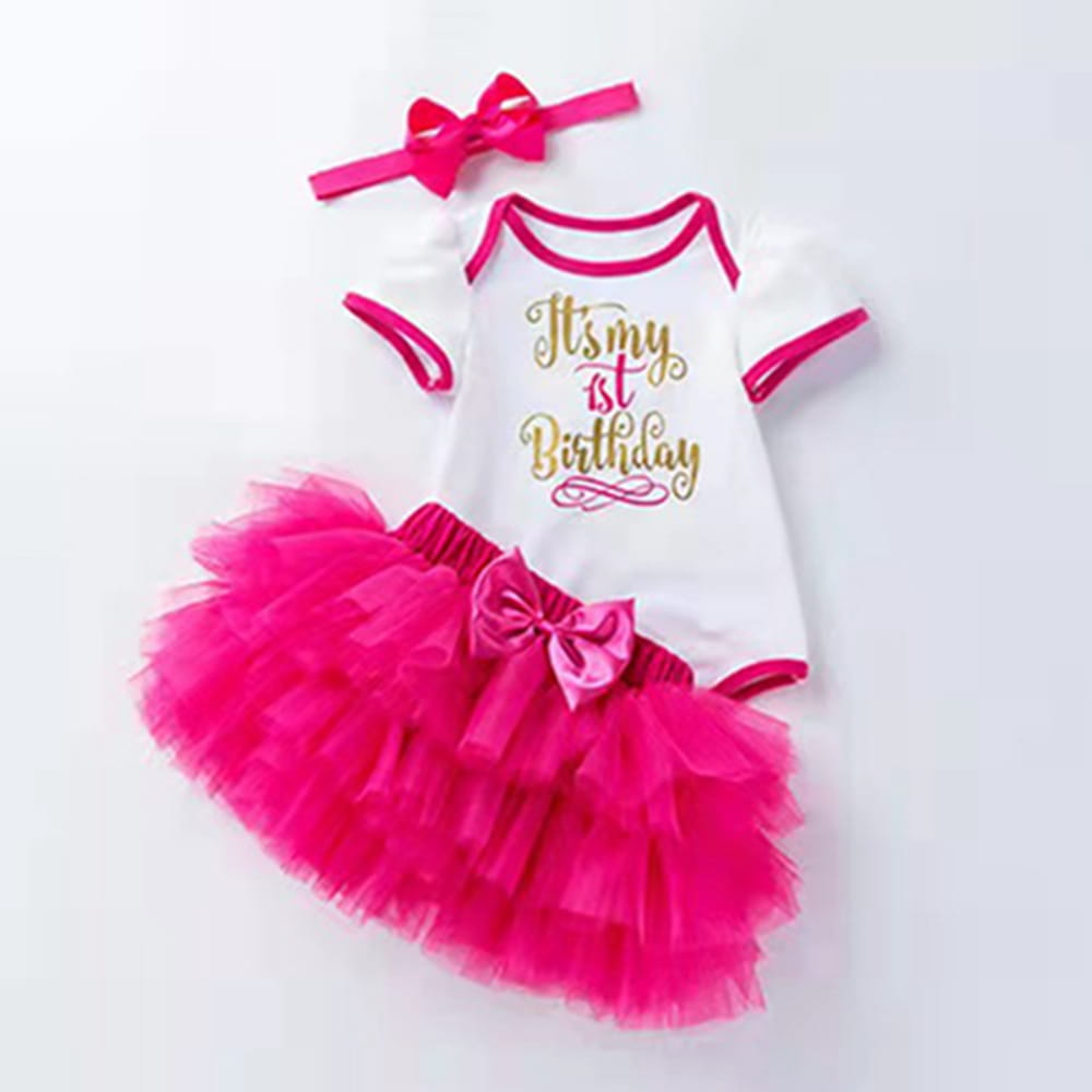 Baby Girl First Birthday Outfit Set