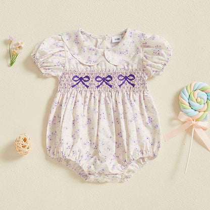 Baby Girl Floral Romper – Lightweight Summer One-Piece with Easy Button Closure