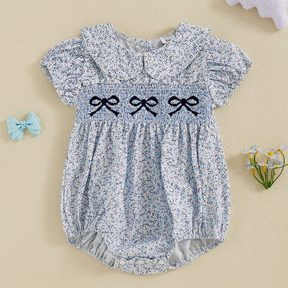 Baby Girl Floral Romper – Lightweight Summer One-Piece with Easy Button Closure