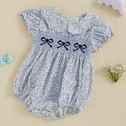 Baby Girl Floral Romper – Lightweight Summer One-Piece with Easy Button Closure