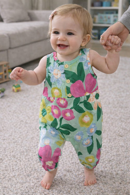Baby Girl Floral Summer Sleeveless Jumpsuit