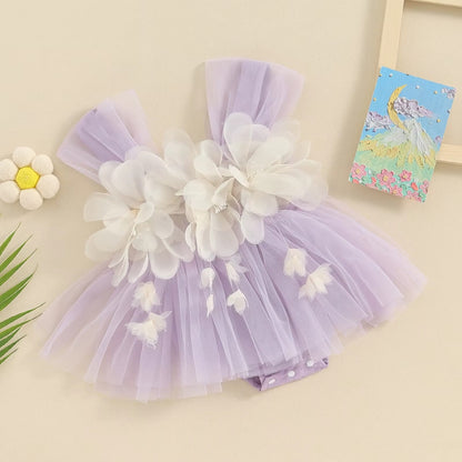 Baby Girl Flower Tulle Romper Dress