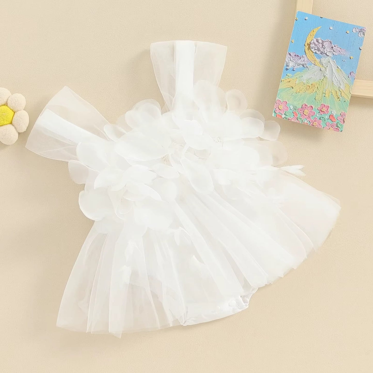 Baby Girl Flower Tulle Romper Dress