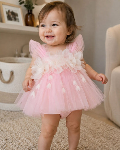 Baby Girl Flower Tulle Romper Dress