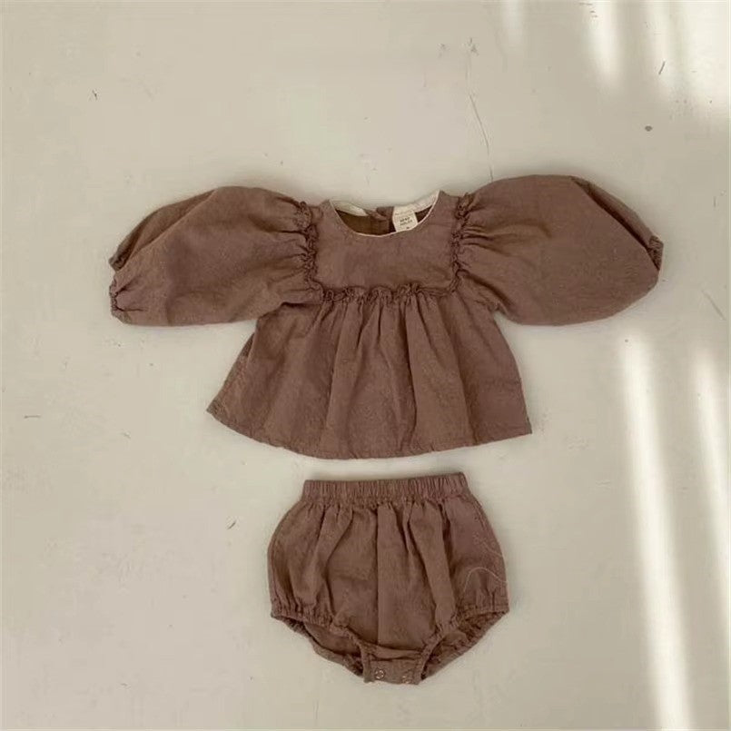 Baby Girl Lace Embroidered Bloomer Set