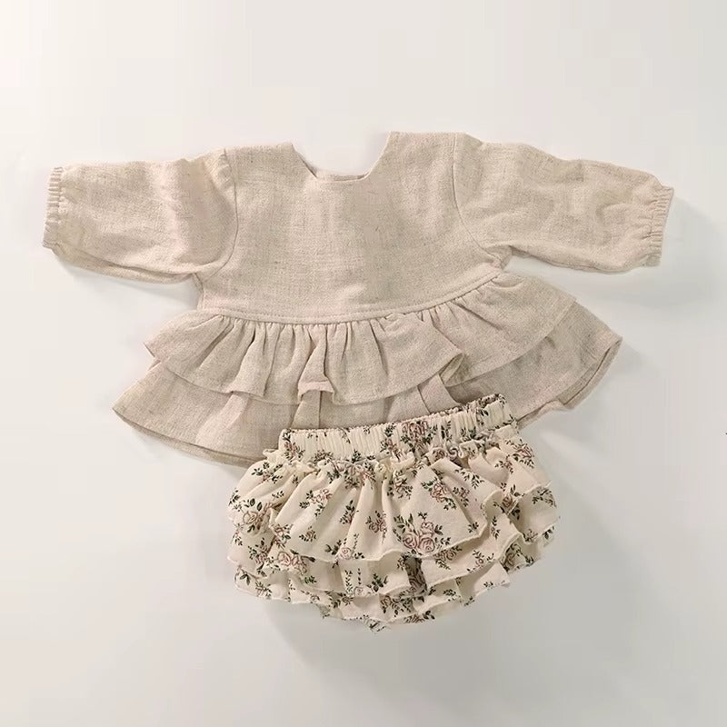 Baby Girl Lace Embroidered Bloomer Set