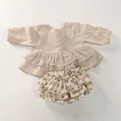 Baby Girl Lace Embroidered Bloomer Set