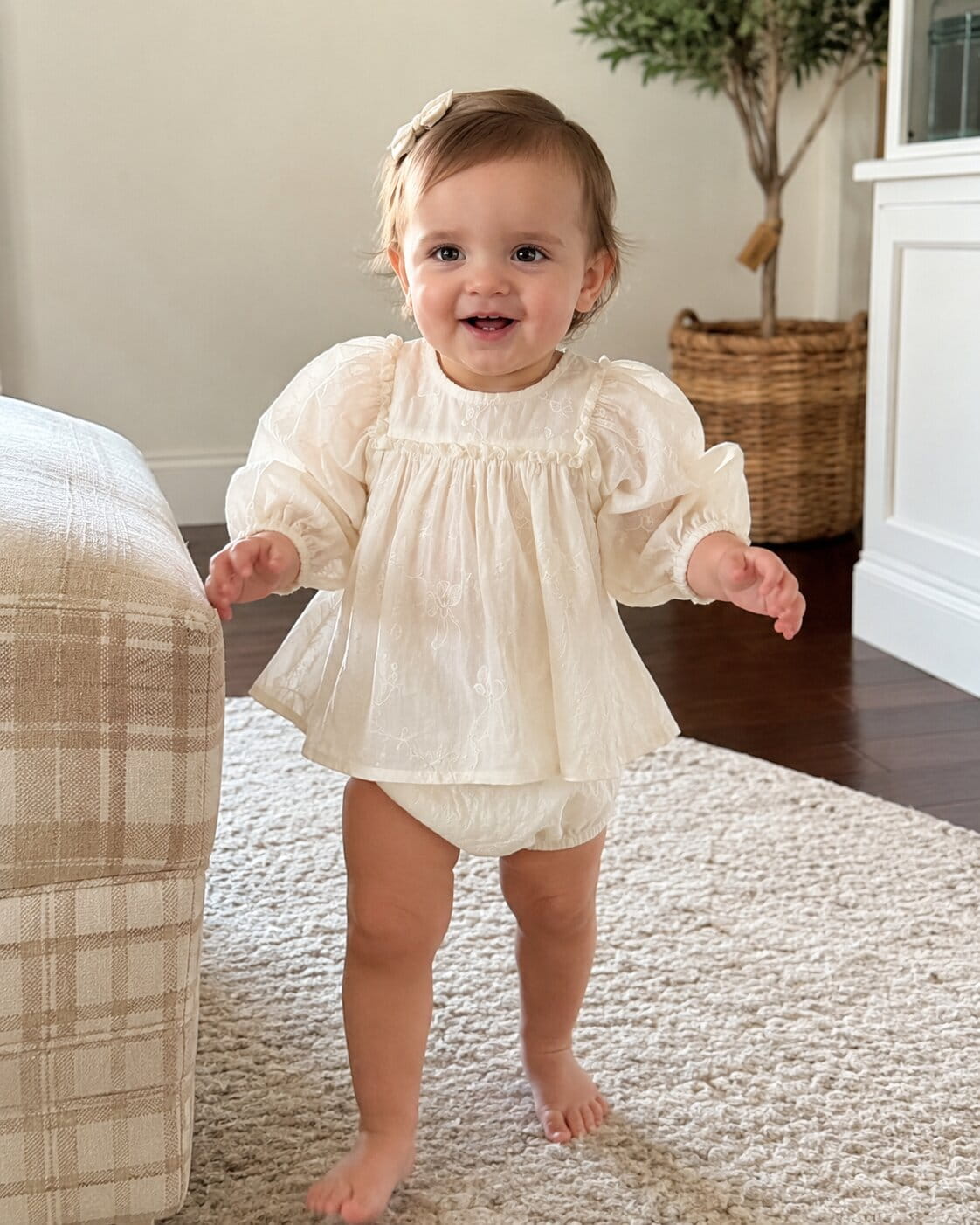 Baby Girl Lace Embroidered Bloomer Set