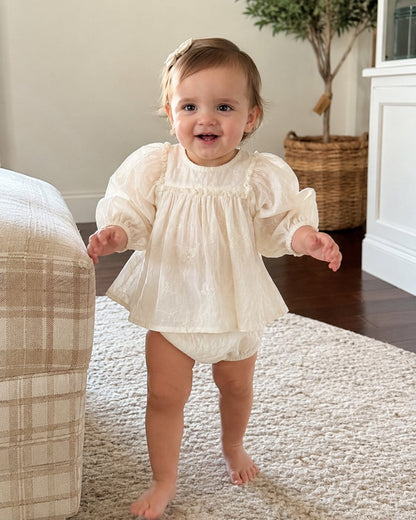 Baby Girl Lace Embroidered Bloomer Set