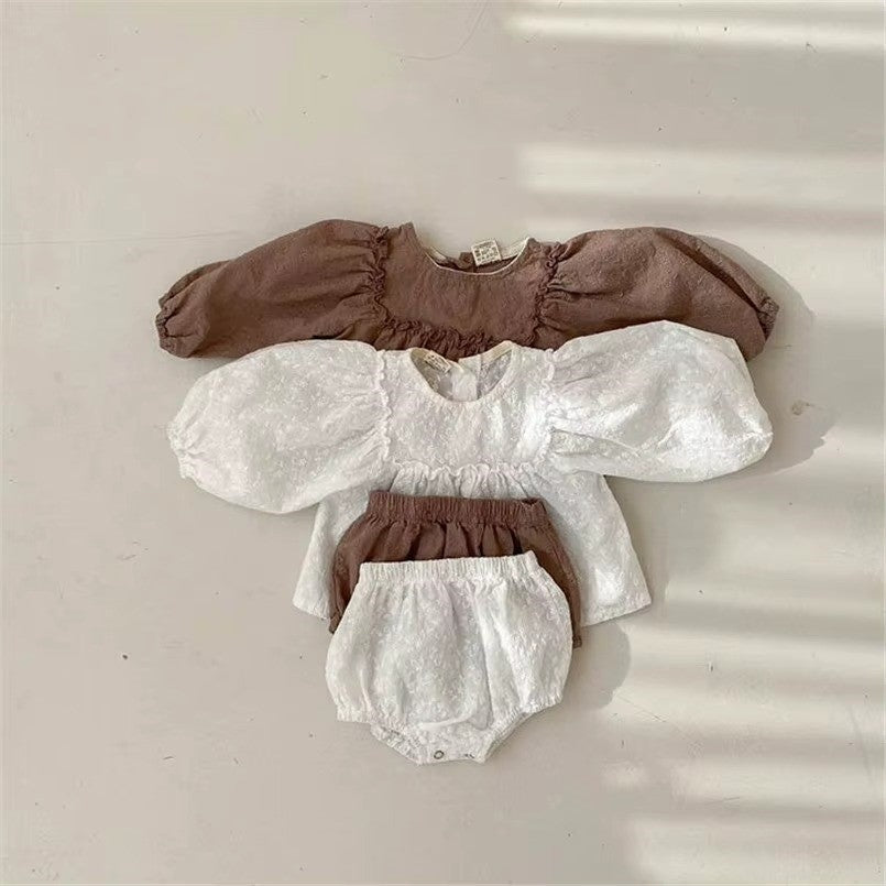 Baby Girl Lace Embroidered Bloomer Set