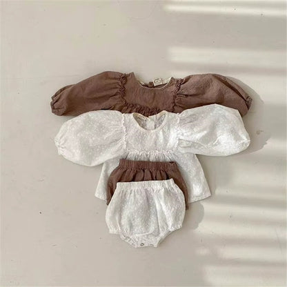 Baby Girl Lace Embroidered Bloomer Set