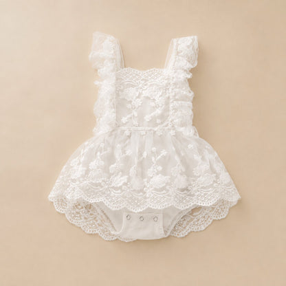 Baby Girl Lace Romper Dress – Lightweight Summer Outfit for Birthdays & Photos